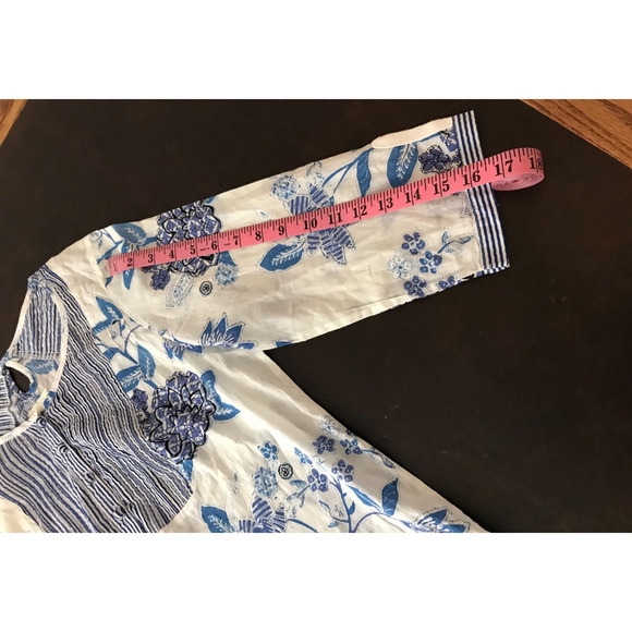 Anthropologie Mermaid Sea Holly Floral Tunic Top - Size Medium - New with Tag - Picture 4 of 11